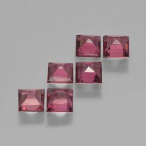 Gemas de Granate Piropo Rojo oscuro natural de 2.12 ct, Cuadrado, VS