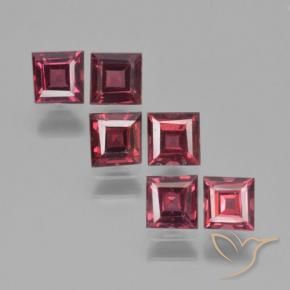 Gemas de Granate piropo Rojo frambuesa natural de 2.28 ct, Cuadrado, VS