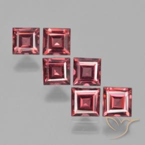 Gemas de Granate piropo Rojo oscuro natural de 2.54 ct, Cuadrado, VS