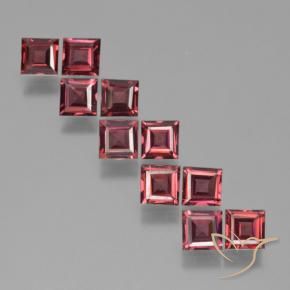 Gemas de Granate piropo Rojo oscuro natural de 3.80 ct, Cuadrado, VS