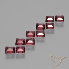 Gemas de Granate piropo Rojo oscuro natural de 3.80 ct, Cuadrado, VS