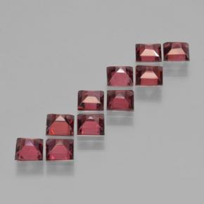 Gemas de granate piropo rojo natural de 4,19 ct, cuadrado, VS