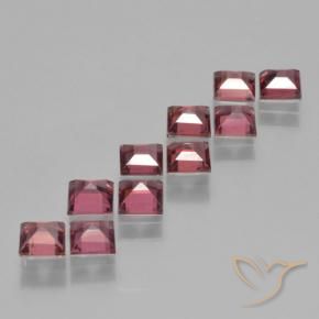Gemas de Granate piropo Rojo oscuro natural de 3.71 ct, Cuadrado, VS