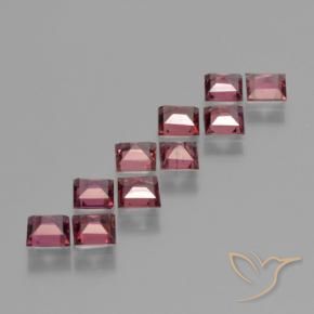 Gemas de Granate piropo Rojo merlot natural de 3.41 ct, Cuadrado, VS