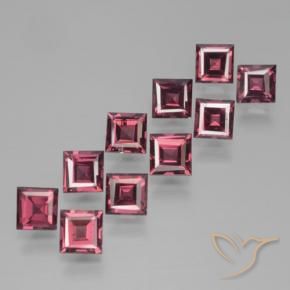 Gemas de Granate piropo Rojo oscuro natural de 4.30 ct, Cuadrado, VS