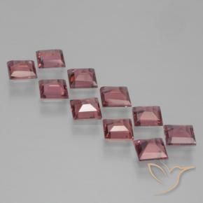 Gemas de Granate piropo Rojo cereza púrpura natural de 3.65 ct, Cuadrado, VS