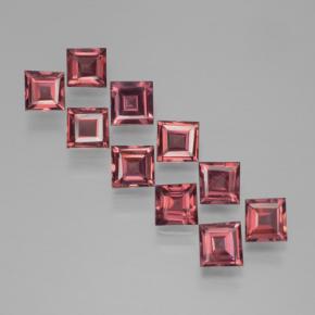 Gemas de granate piropo rojo natural de 3,44 ct, cuadrado, VS
