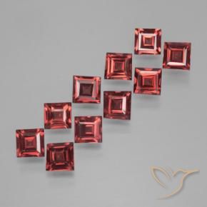 Gemas de Granate piropo Rojo oscuro natural de 3.34 ct, Cuadrado, VS
