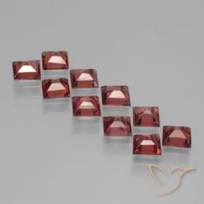 Gemas de Granate piropo Rojo oscuro natural de 3.34 ct, Cuadrado, VS