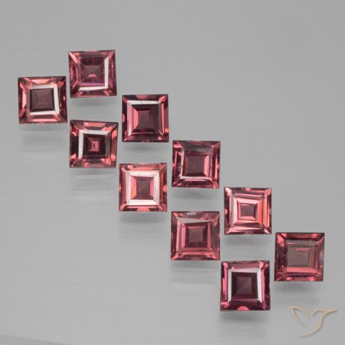Gemas de granate piropo rojo natural de 4,13 ct, cuadrado, VS