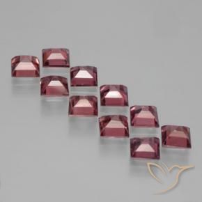 Gemas de granate piropo rojo natural de 4,13 ct, cuadrado, VS