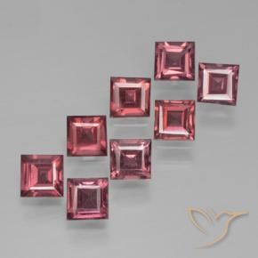 Gemas de Granate piropo Rojo oscuro natural de 3.05 ct, Cuadrado, VS