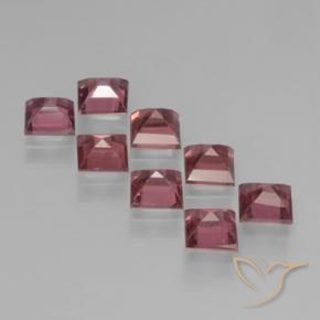 Gemas de Granate piropo Rojo oscuro natural de 3.05 ct, Cuadrado, VS