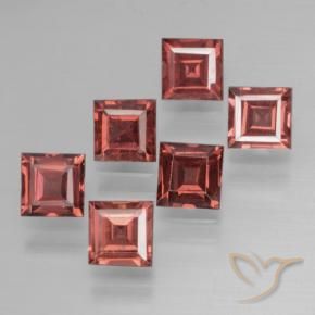 Gemas de Granate piropo Rojo oscuro natural de 2.98 ct, Cuadrado, VS