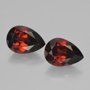 Gemas de granate piropo rojo natural de  ct, en forma de pera, VVS-VS