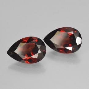 Gemas de granate piropo rojo natural de 4,02 ct, en forma de pera, VVS-VS