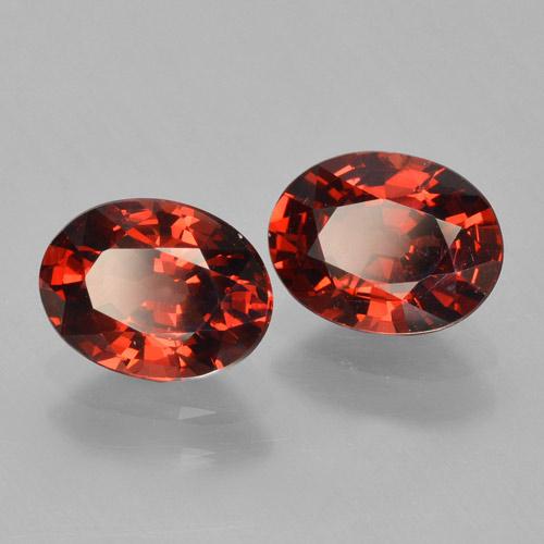 Gemas de granate piropo rojo natural de 3,05 ct, corte óvalo, VVS-VS