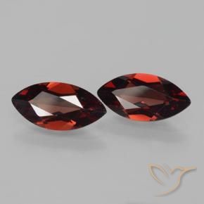 Gemas de Granate piropo Rojo oscuro natural de 3.39 ct, Marquesa, VVS-VS