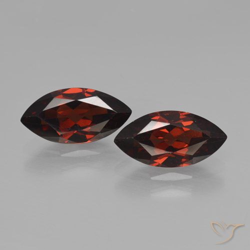 4.40ctw Natural Rojo oscuro Granate piropo, Marquesa, VVS-VS