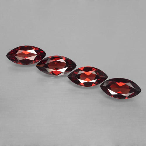 Gemas de granate piropo rojo natural de 6,94 ct, marquesa, VVS-VS