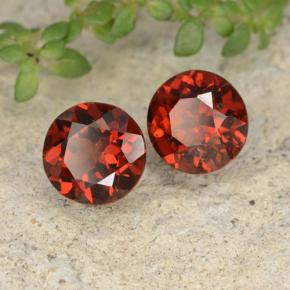 Gemas de Granate Piropo Rojo medio natural de 1.91 ct, Corte Redondo, VS