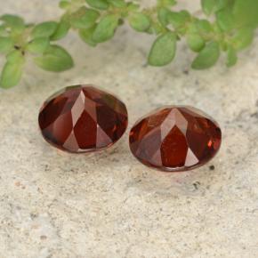 Gemas de Granate Piropo Rojo medio natural de 1.91 ct, Corte Redondo, VS