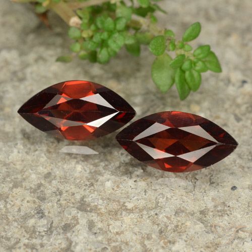 2.54ctw Natural Rojo merlot Granate piropo, Marquesa, VVS-VS