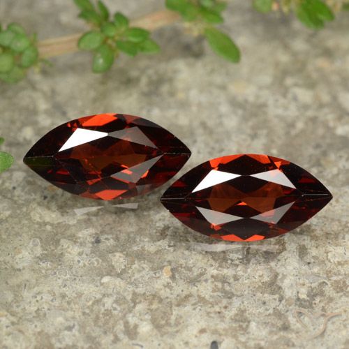 2.28ctw Natural Rojo merlot Granate piropo, Marquesa, VVS-VS
