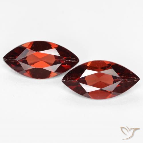 2.16ctw Natural Rojo oscuro Granate piropo, Marquesa, VVS-VS