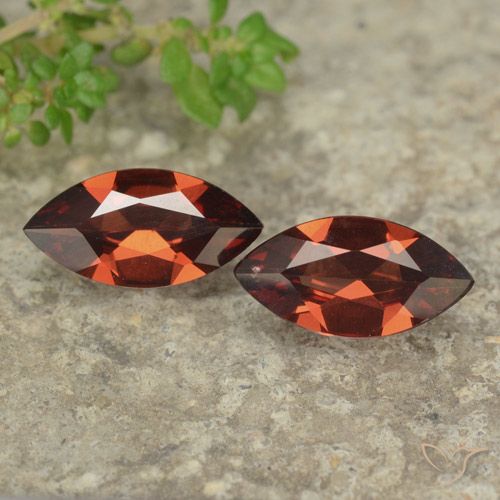 1.88ctw Natural Rojo claro Granate piropo, Marquesa, VVS-VS