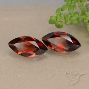 Gemas de Granate piropo Rojo medio natural de 2.16 ct, Marquesa, VVS-VS