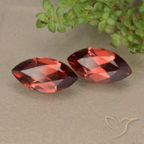 Gemas de Granate piropo Rojo medio natural de 2.53 ct, Marquesa, VVS-VS