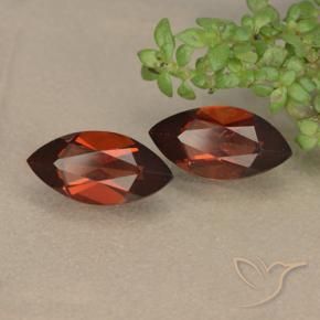 Gemas de Granate piropo Rojo medio natural de 2.60 ct, Marquesa, VVS-VS