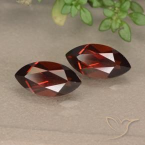 Gemas de Granate piropo Rojo medio natural de 2.89 ct, Marquesa, VVS-VS