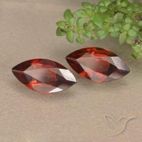 Gemas de Granate piropo Rojo medio natural de 1.73 ct, Marquesa, VVS-VS