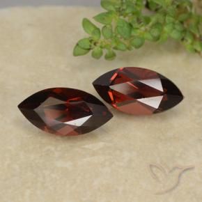 Gemas de Granate piropo Rojo medio natural de 2.86 ct, Marquesa, VVS-VS