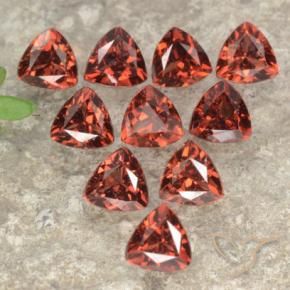 Gemas de granate piropo rojo natural de 2,82 ct, trillón, VS