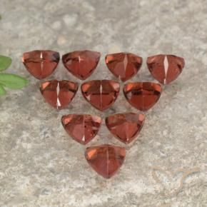 Gemas de granate piropo rojo natural de 2,82 ct, trillón, VS