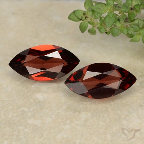 2.16ctw Natural Rojo intenso Granate piropo, Marquesa, VVS-VS
