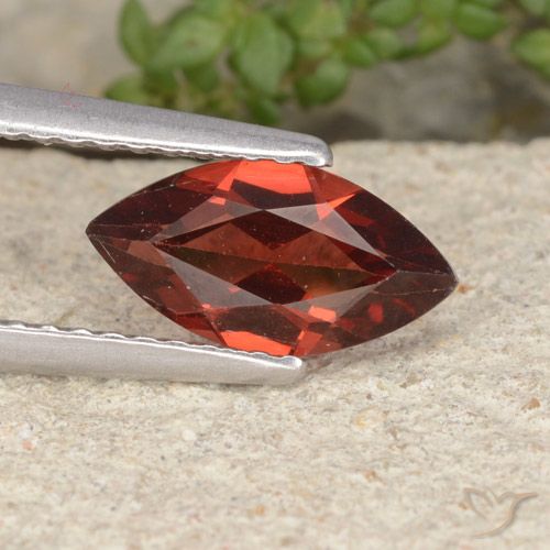 1.16ct Natural Rojo oscuro Granate piropo, Marquesa, VVS-VS