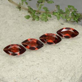 Gemas de granate piropo rojo intenso natural de 4,30 ct, marquesa, VS