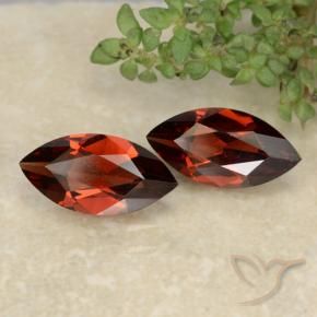 Gemas de Granate piropo Rojo escarlata intenso natural de 2.34 ct, Marquesa, VVS-VS