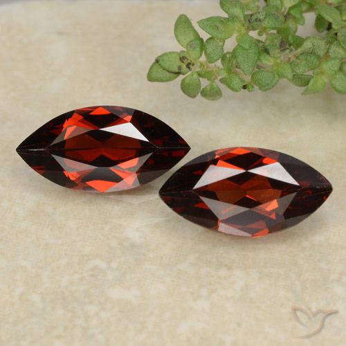 Gemas de granate piropo rojo natural de 2,44 ct, marquesa, VVS-VS