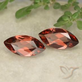 Gemas de Granate piropo Rojo baya intenso natural de 2.05 ct, Marquesa, VVS-VS