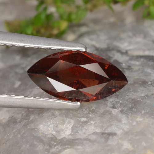 Granate piropo rojo natural de 1,22 ct, marquesa, VVS-VS