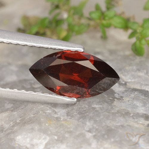 1.31ct Natural Rojo oscuro Granate piropo, Marquesa, VVS-VS