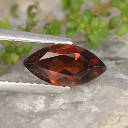 1.25ct Natural Rojo oscuro Granate piropo, Marquesa, VVS