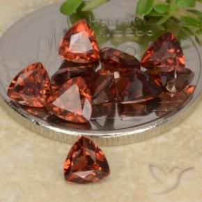Gemas de Granate piropo Rojo medio natural de 3.22 ct, Trillón, VS