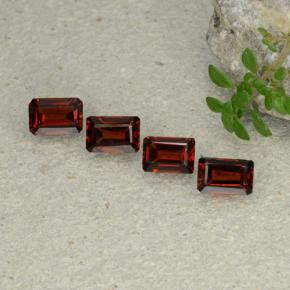 Gemas de granate piropo rojo natural de 2,58 ct, corte esmeralda, VS