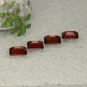 Gemas de granate piropo rojo natural de 2,58 ct, corte esmeralda, VS
